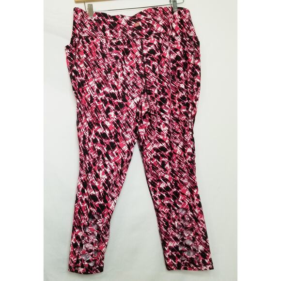 LIVI Active Women's Size 18/20 Athletic Leggings Red White Black Hi-Rise Pants - Picture 1 of 9